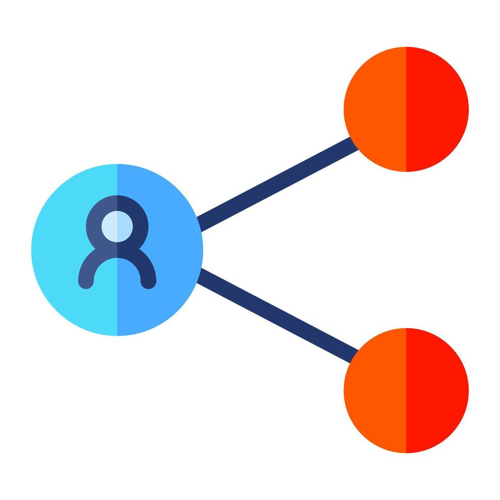 isolato connessione simbolo nel piatto icona su bianca sfondo. rete, lavoro di squadra, Condividere, sociale, attività commerciale, SEO vettore