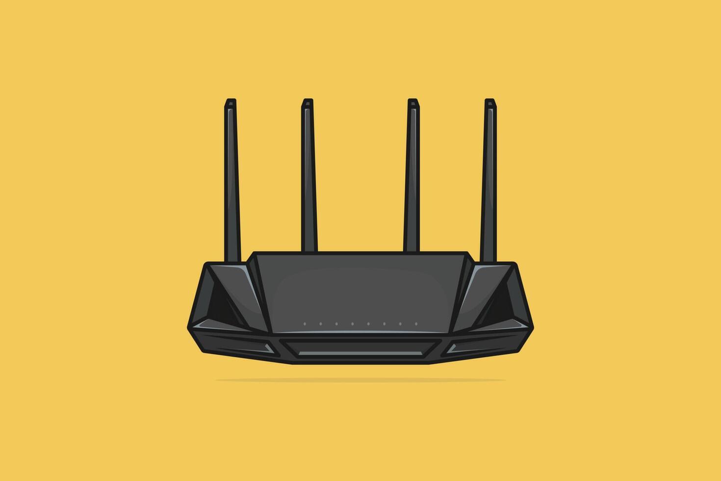 modem Internet router tecnologia dispositivo vettore illustrazione. tecnologia oggetto icona concetto. senza fili Rete router dispositivo vettore design con ombra su rosa sfondo.