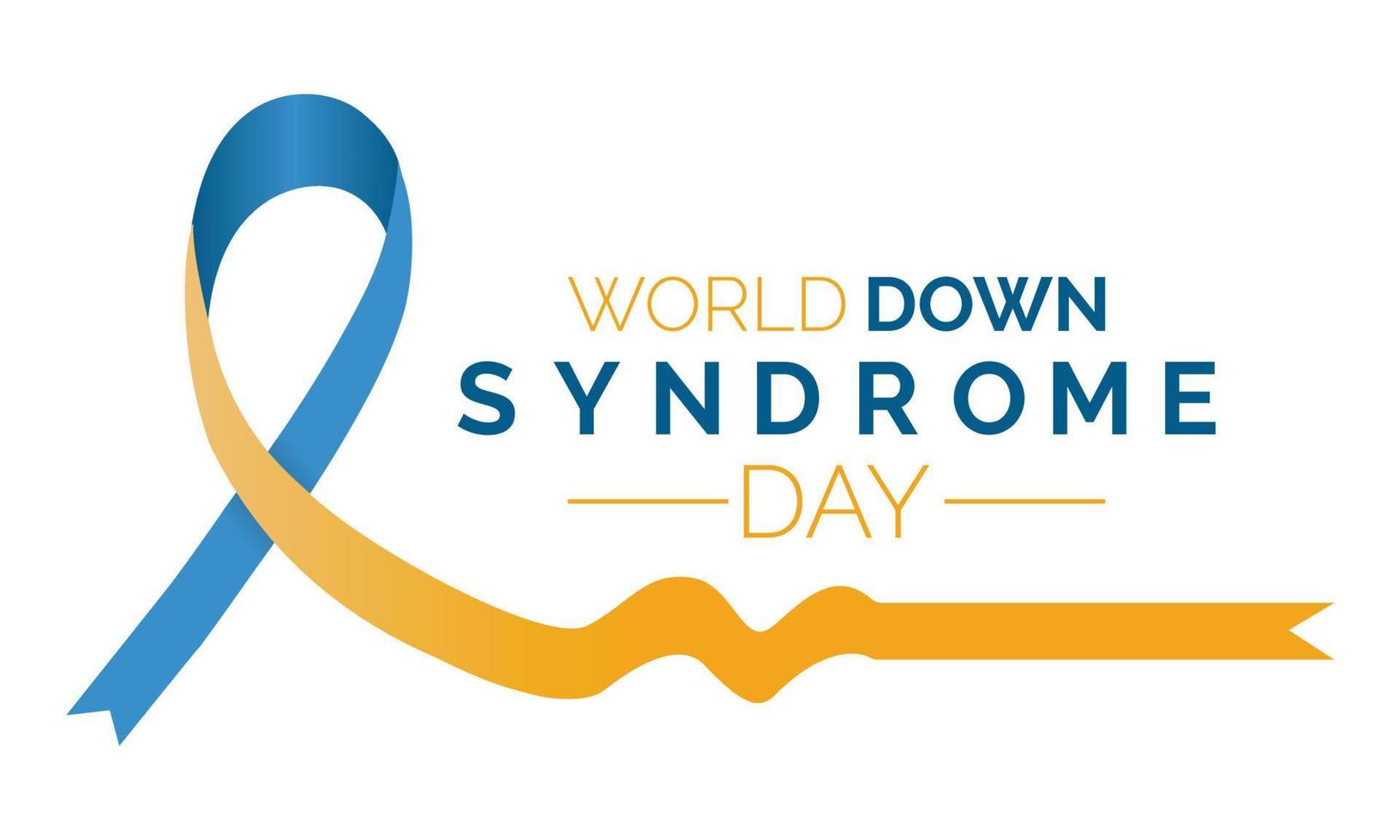 il internazionale giorno di uomo con giù sindrome. il giallo-blu nastro è un' simbolo vettore illustrazione modello.