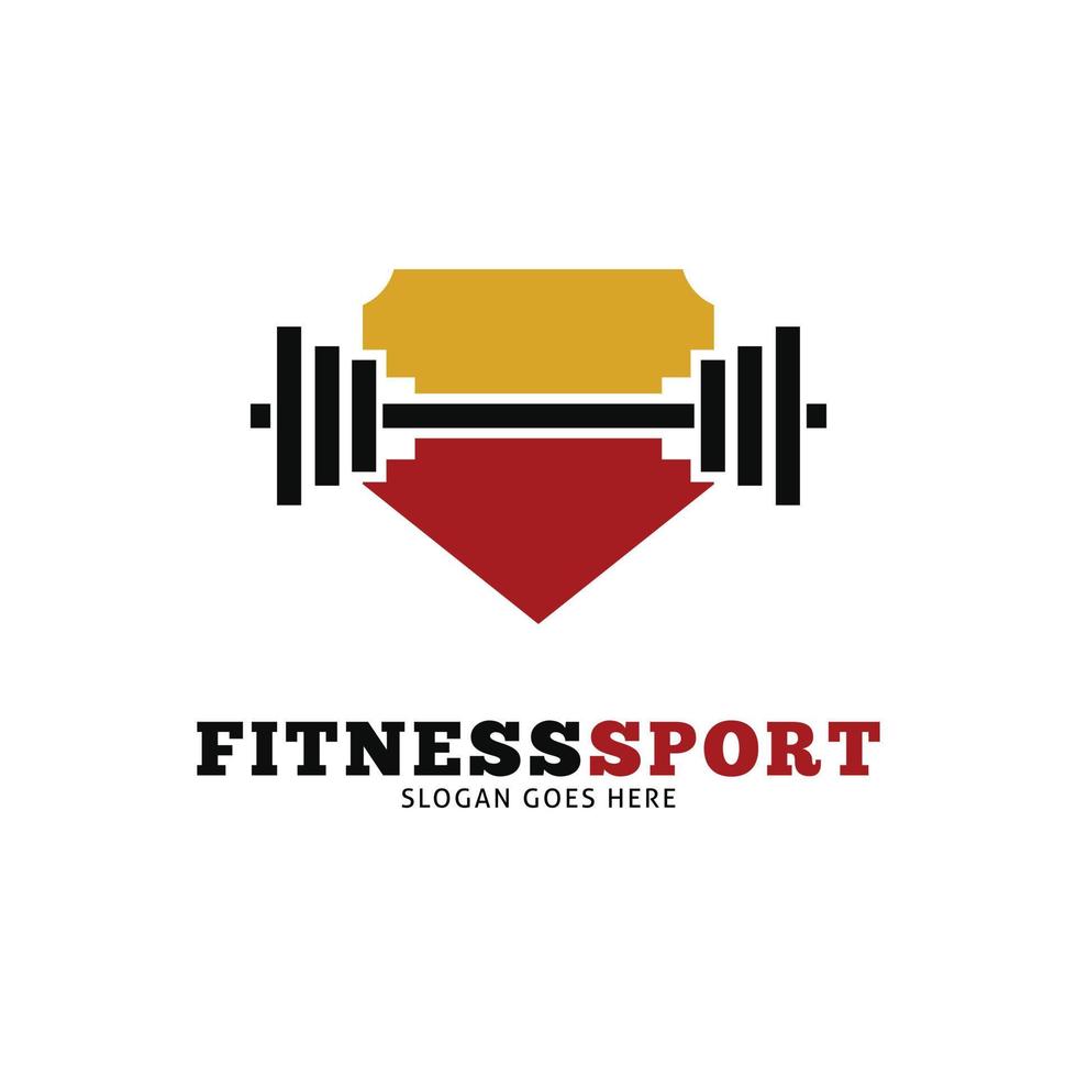 fitness sport corpo edificio icona vettore logo modello illustrazione design