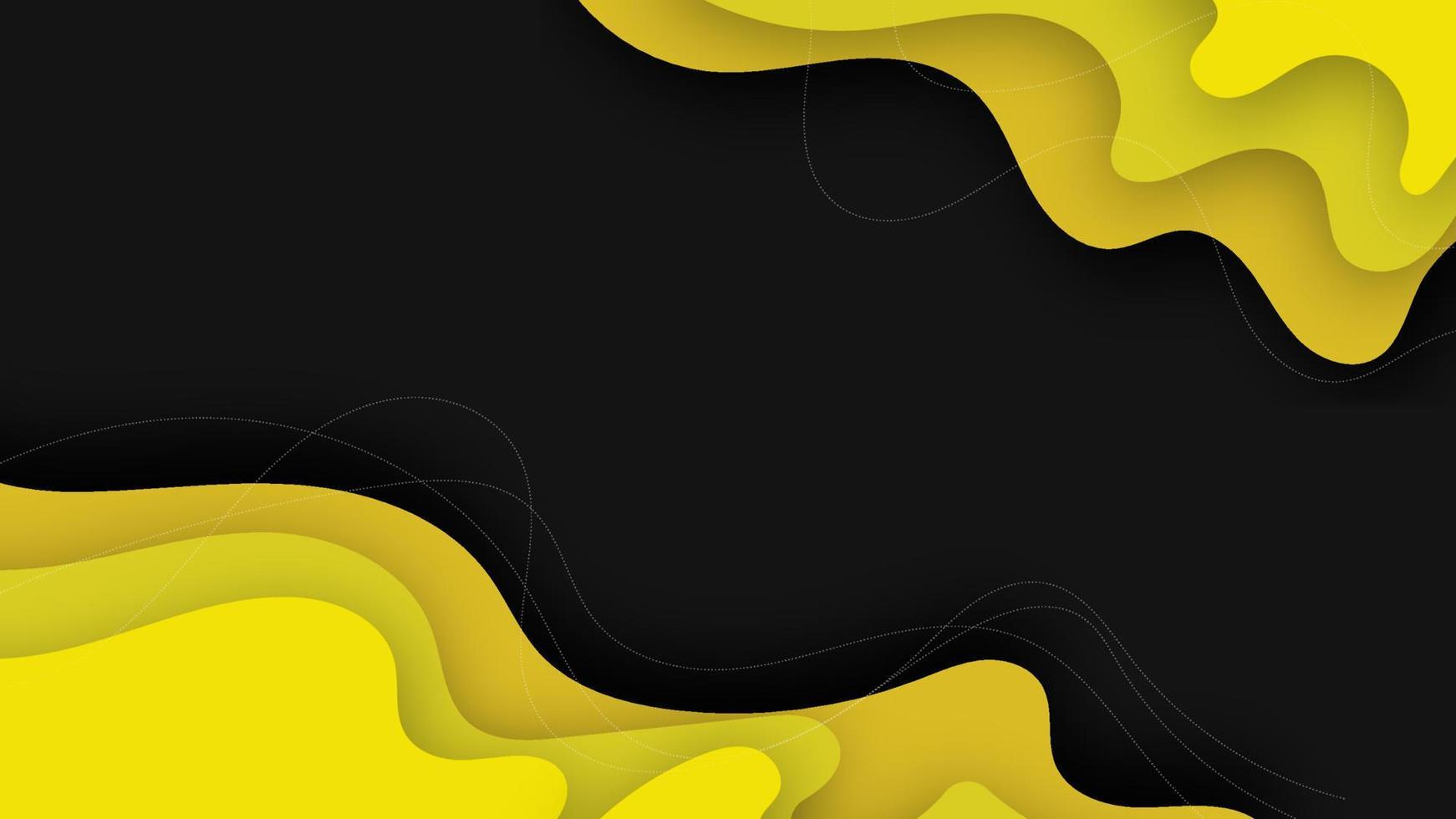 giallo curva sovrapposizione con nero sfondo vettore