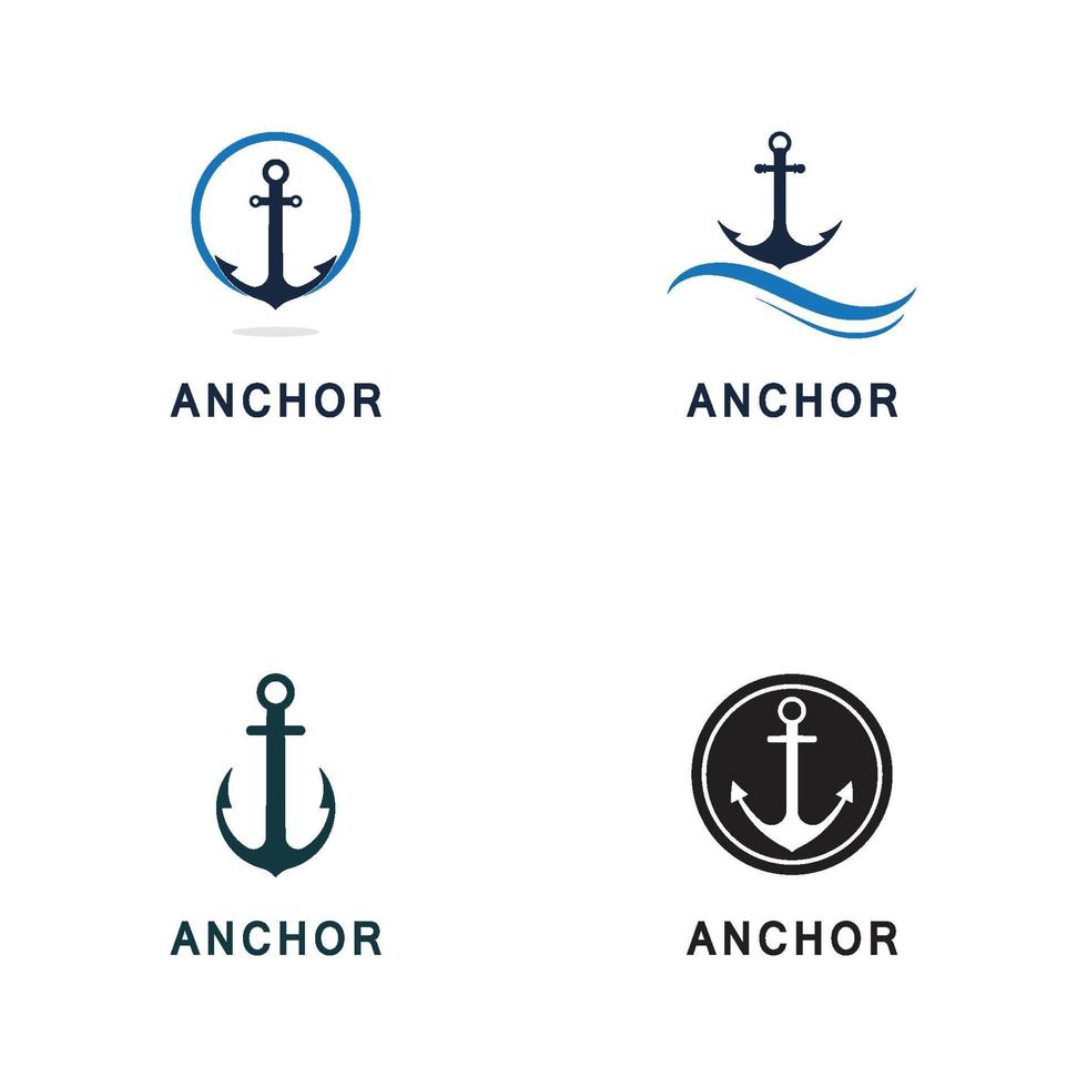 logo di ancoraggio e icone vettoriali modello simbolo