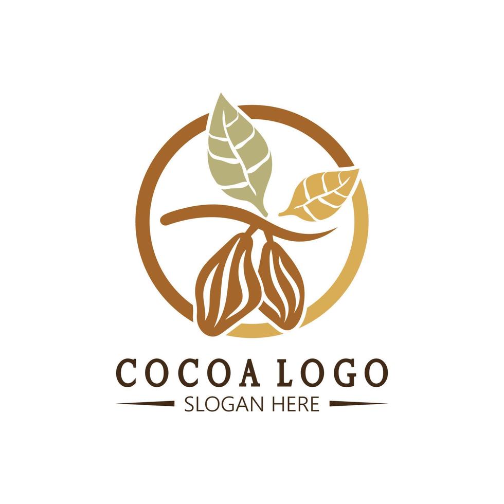 cacao logo, cacao fagiolo, cacao albero, cacao rami e foglie, cioccolato mescolare su bianca sfondo, vintage, moderno, semplice, minimalista icona illustrazione modello design vettore