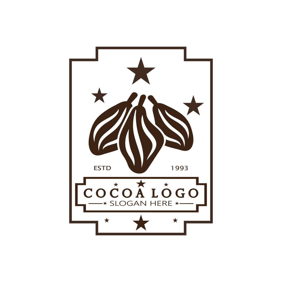 cacao logo, cacao fagiolo, cacao albero, cacao rami e foglie, cioccolato mescolare su bianca sfondo, vintage, moderno, semplice, minimalista icona illustrazione modello design vettore