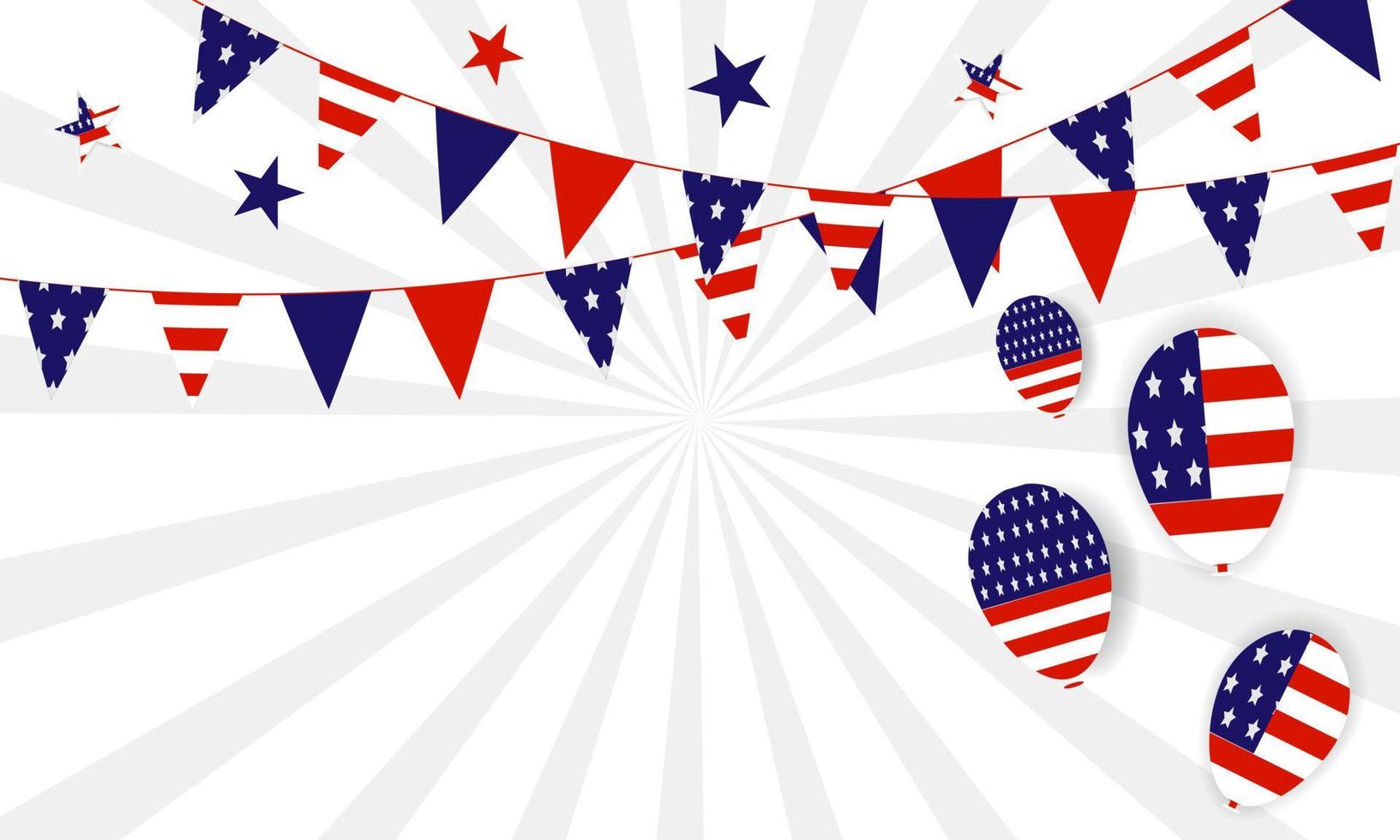 Stati Uniti d'America bandiera sfondo con Palloncino elementi e spazio per testo vettore