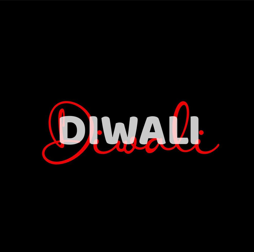 Diwali calligrafia scritta. Diwali calligrafia. vettore