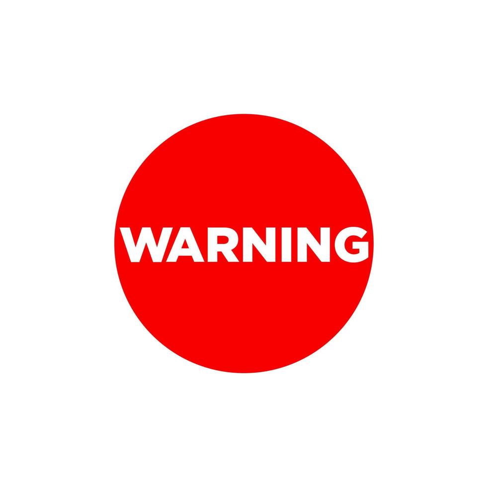 avvertimento tipografia icona. rosso avvertimento vettore simbolo.