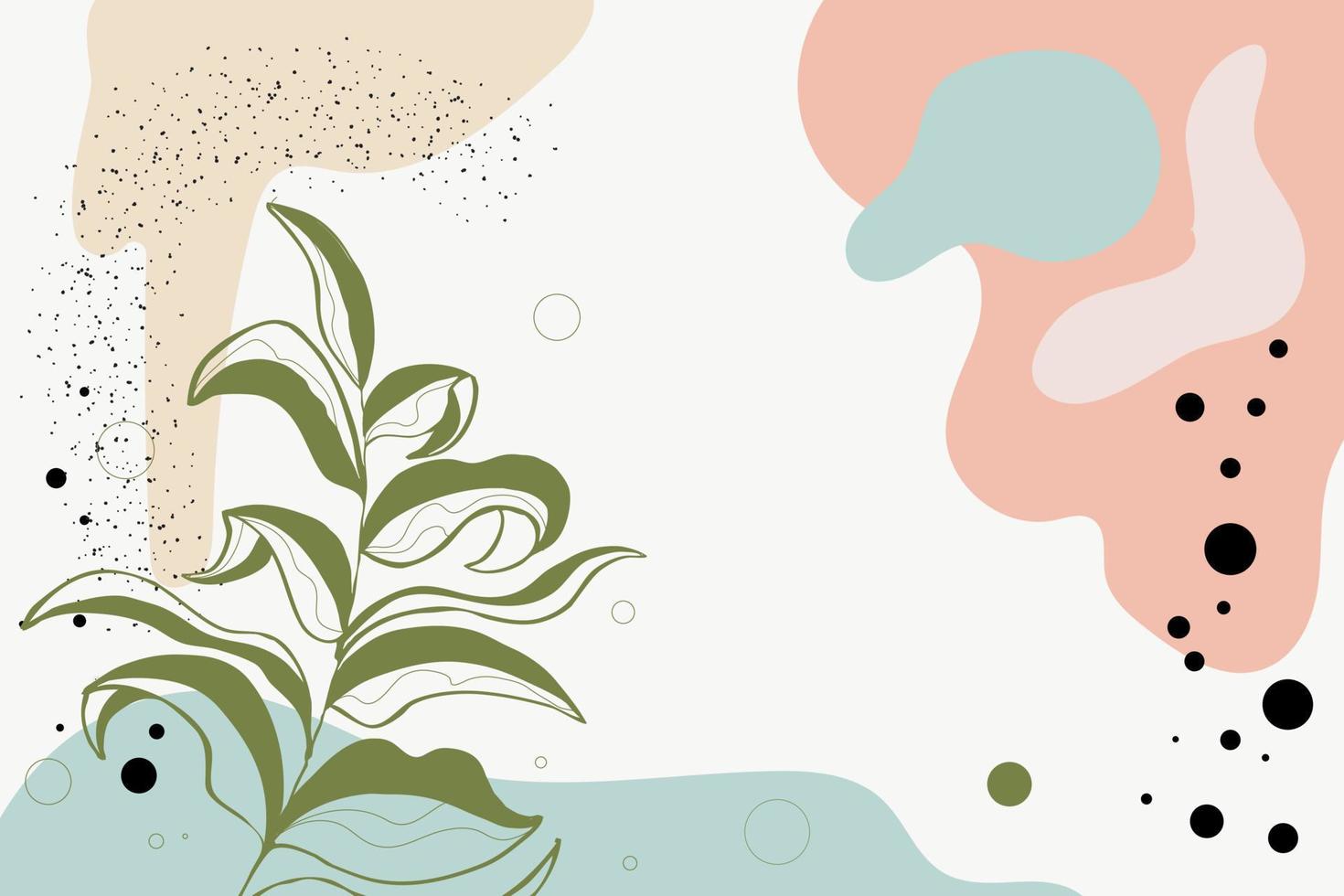 minimalista astratto sfondo acquerello arte botanico linea arte sfondo sfondo vettore. lusso copertina design con testo, d'oro struttura e spazzola stile. vettore