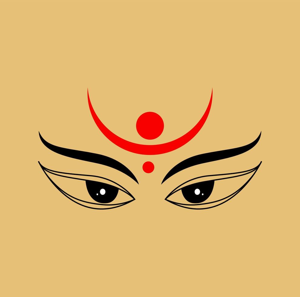 shakti viso icona. signore Durga viso illustrazione. vettore