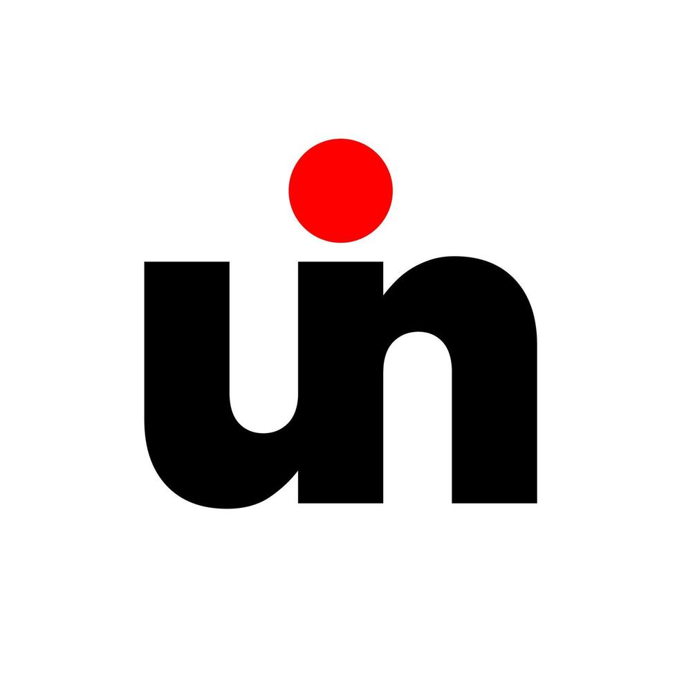 uin azienda nome iniziale lettere monogramma con rosso punto. vettore