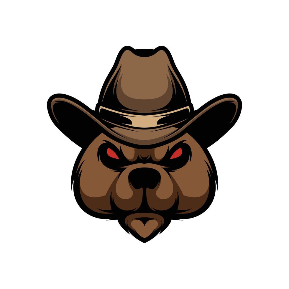 orso cowboy portafortuna design vettore