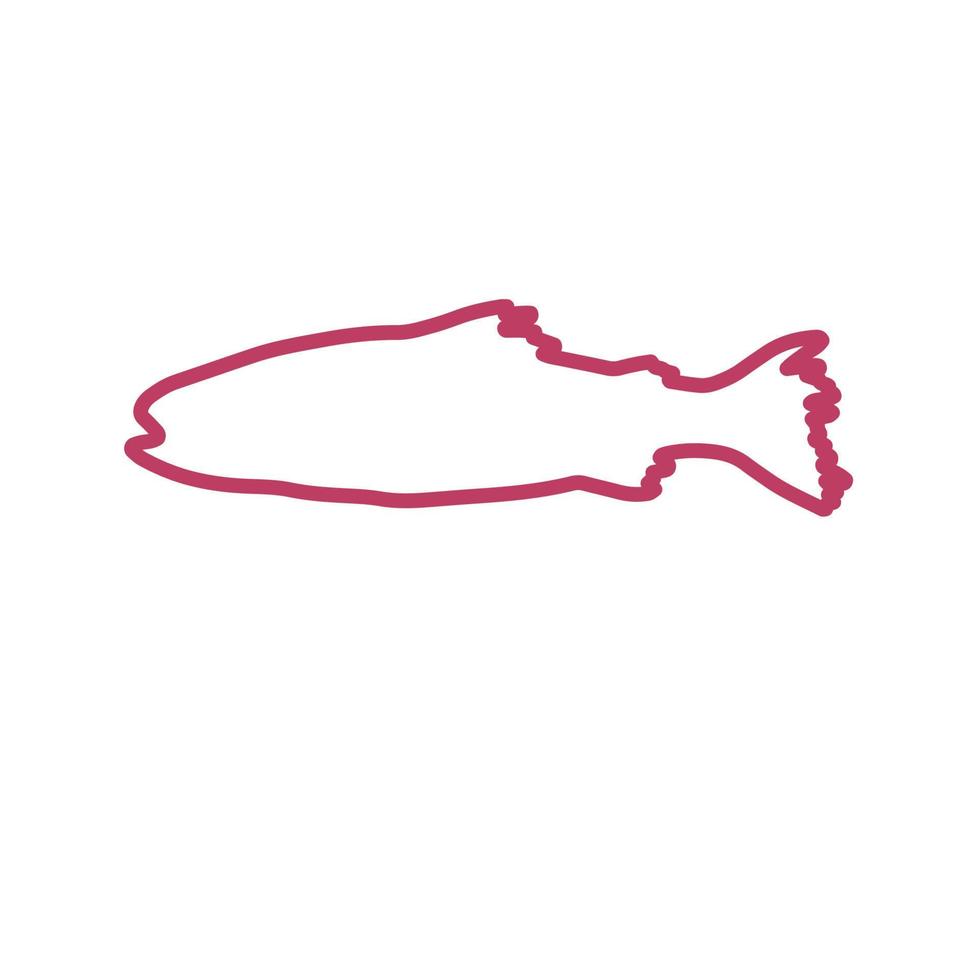 carino silhouette linea pesce vettore illustrazione icona. tropicale pesce, mare pesce, acquario pesce