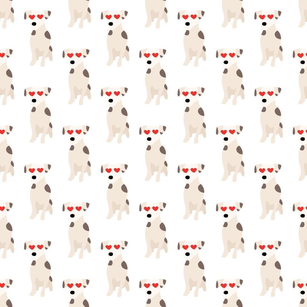 simpatici cani jack russell terrier. animaletti. modello senza cuciture disegnato a mano di vettore. perfetto per bambino, abbigliamento per bambini, design di stampa, tessuto. sfondo bianco. vettore