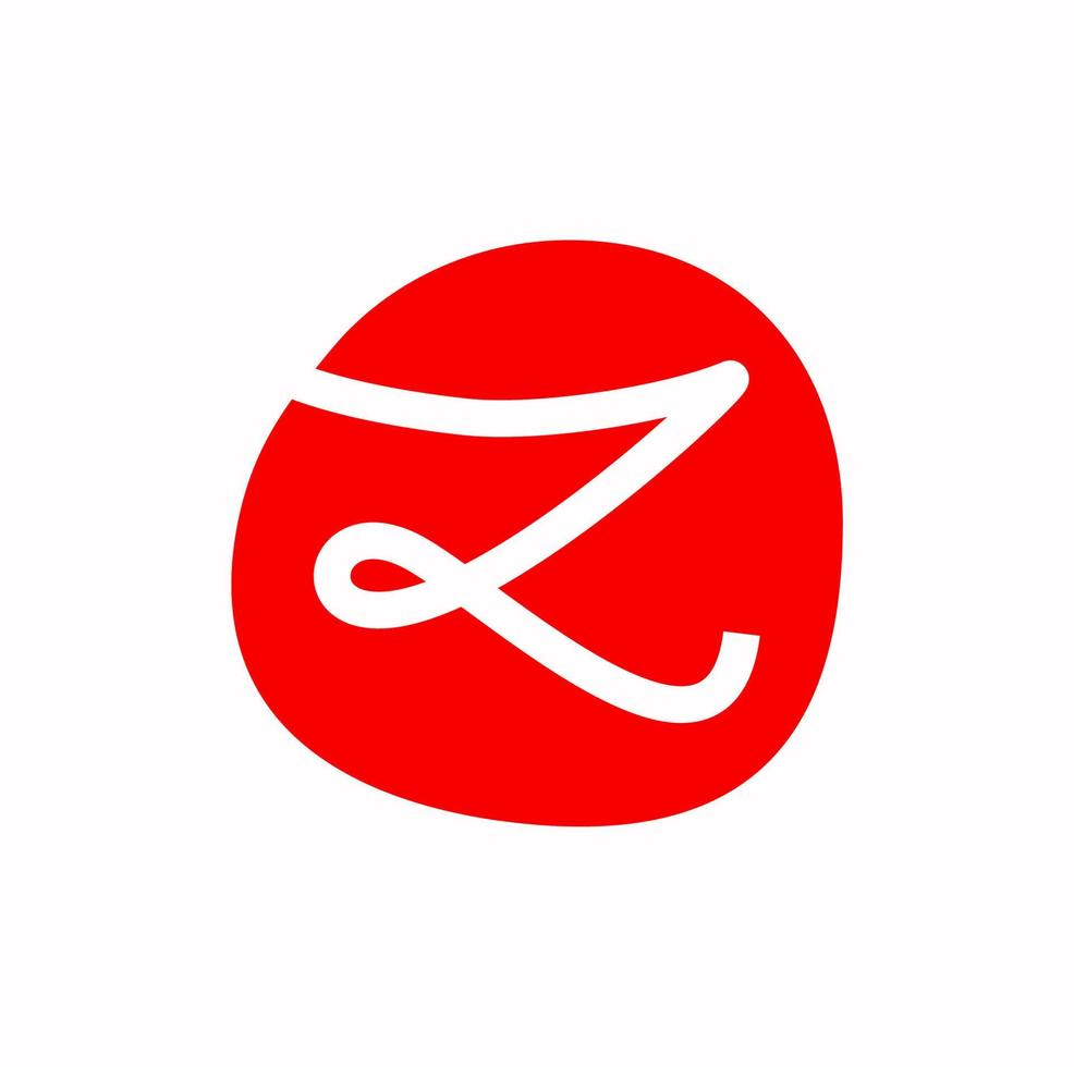 rosso z azienda nome iniziale lettera monogramma. z calligrafia icona. vettore