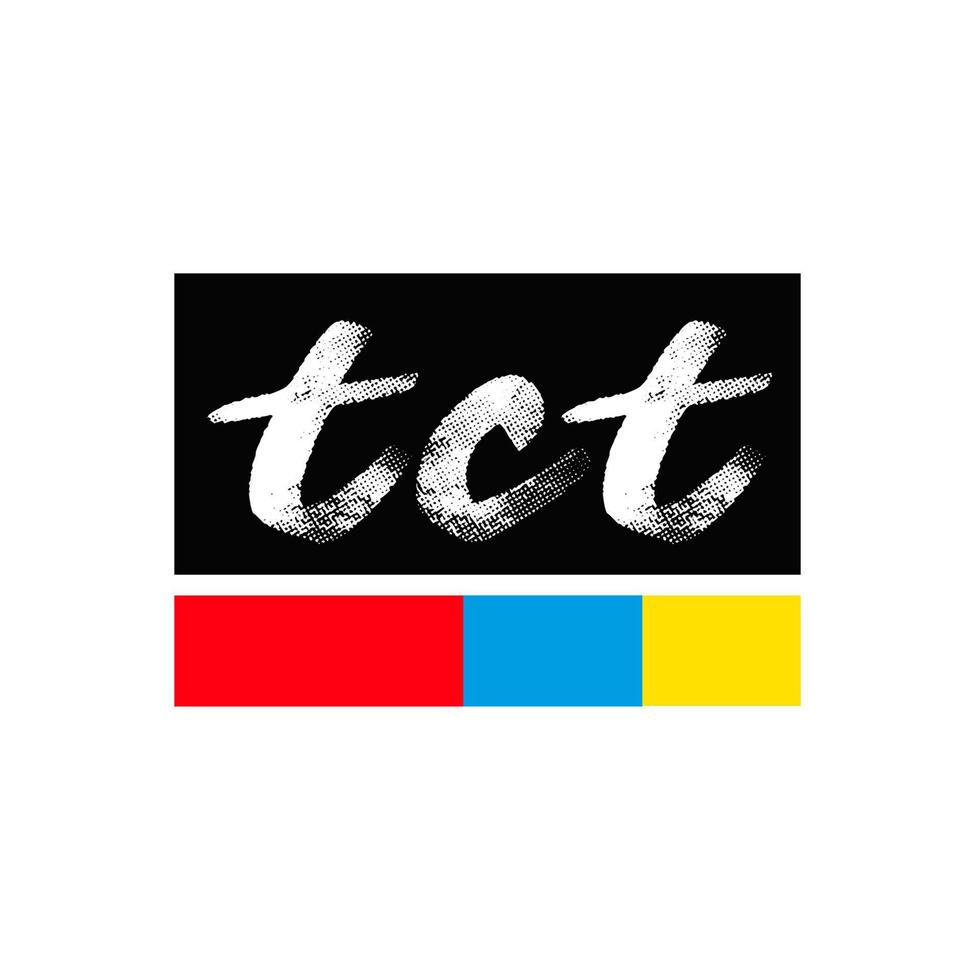 tct lettera monogramma. tct tipografia simbolo. azienda tct. vettore