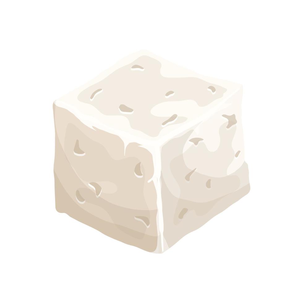 formaggio feta bianca cibo cartone animato vettore illustrazione