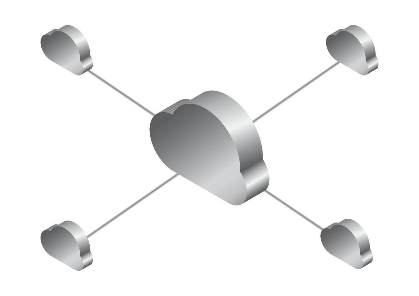 grafica vettore nube concetto nube calcolo di un' Rete connessioni dati trasferimento in linea con isolato bianca sfondo