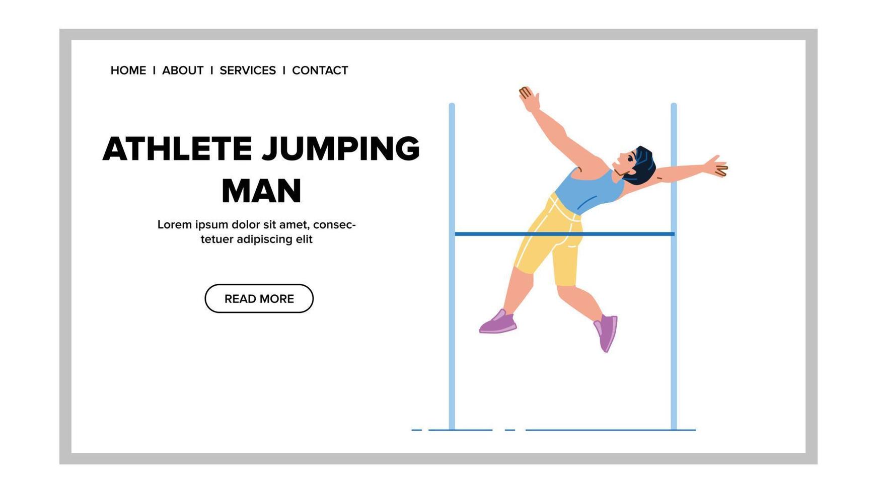atleta salto uomo vettore