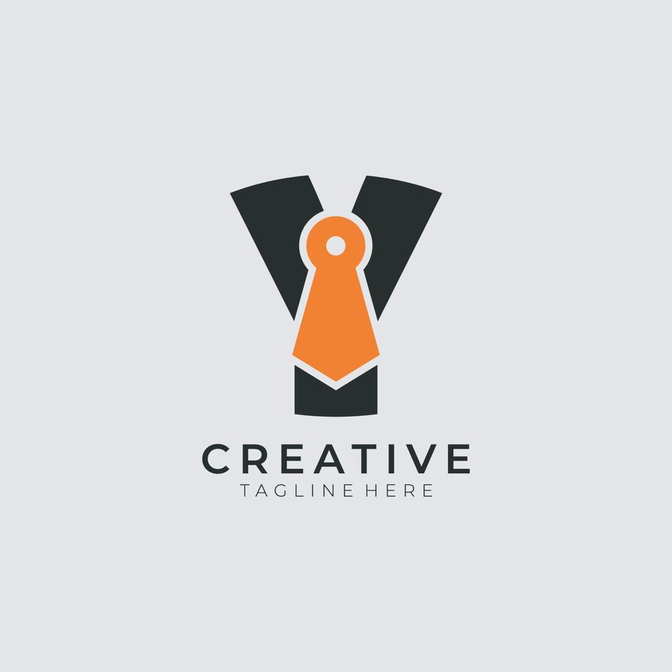 lettera y cravatta elegante logo design vettore icona grafico emblema illustrazione sfondo modello