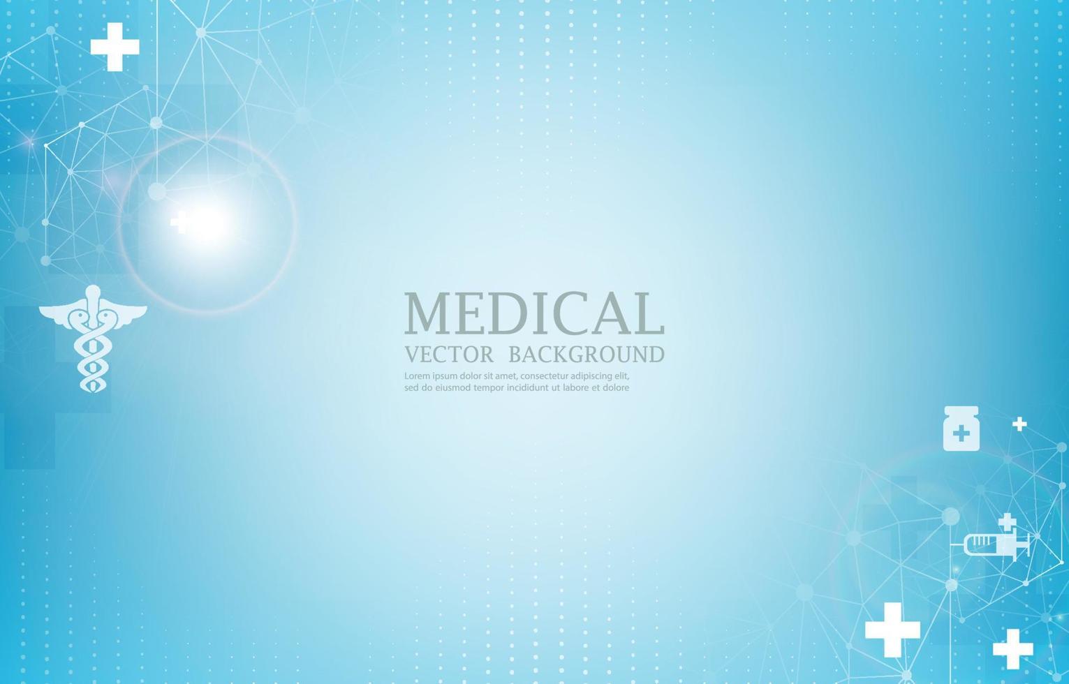 blu medico vettore wallpaer.futuristico polygon.medical icone