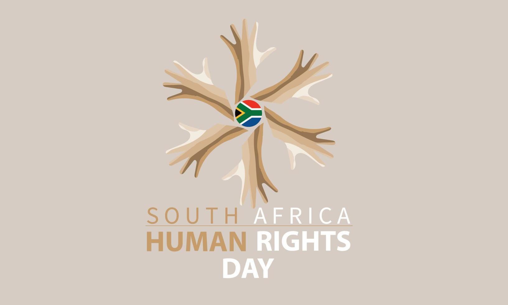 Sud Africa umano diritti giorno. marzo 21. per saluto carta, manifesto, striscione, modello vettore