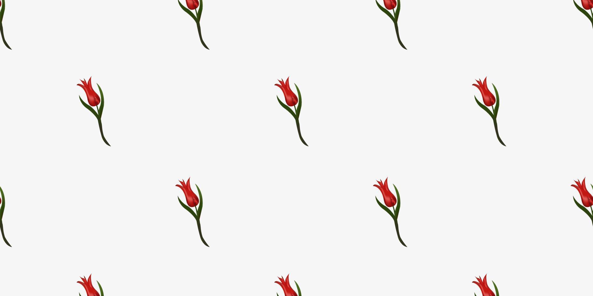 senza soluzione di continuità modello con rosso tulipani. vettore