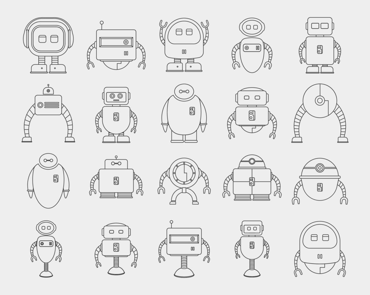 carino robot schema impostato vettore