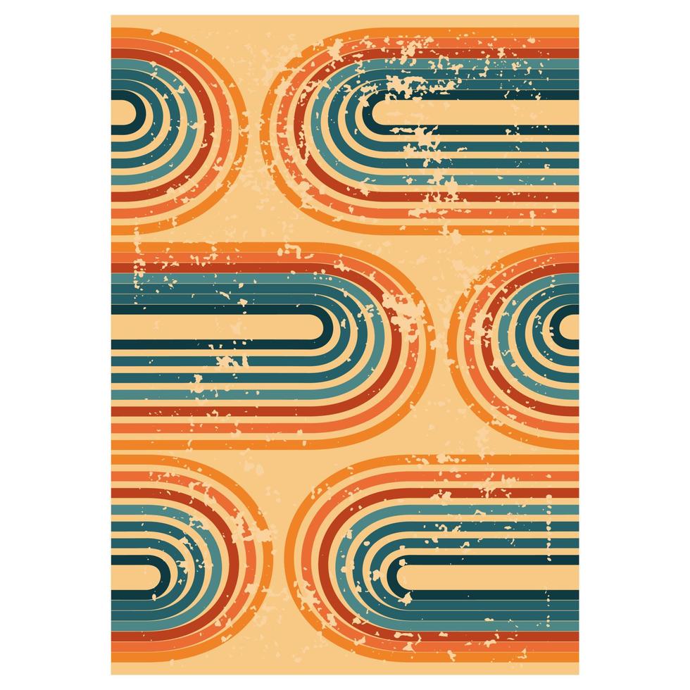 retrò Vintage ▾ 70s stile strisce sfondo manifesto linee.abstract elegante 70s era linea telaio illustrazione vettore