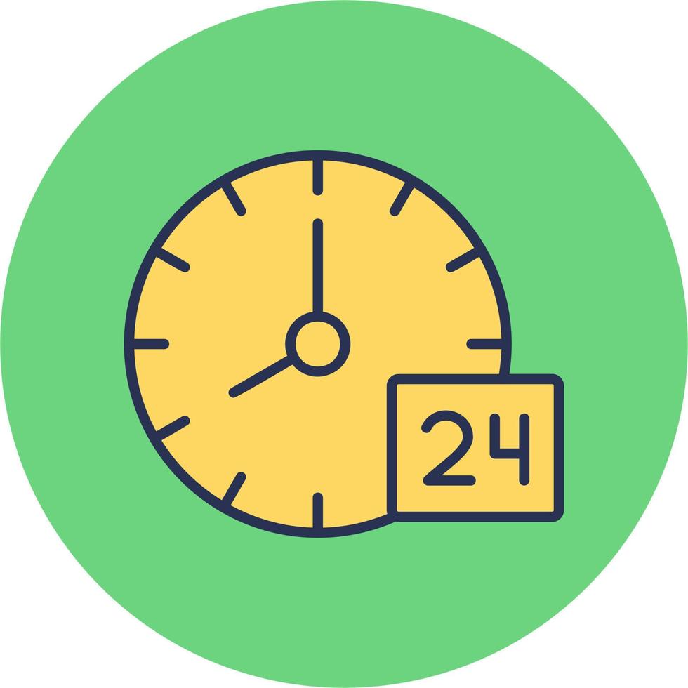 24 ore supporto vettore icona