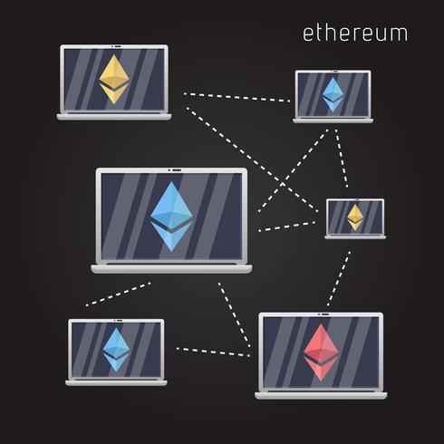 Sfondo della rete Ethereum vettore