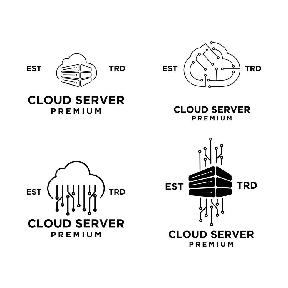 nube server logo icona design illustrazione impostato collezione vettore