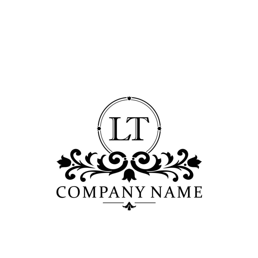 lettera lt floreale logo design. logo per donne bellezza salone massaggio cosmetico o terme marca vettore