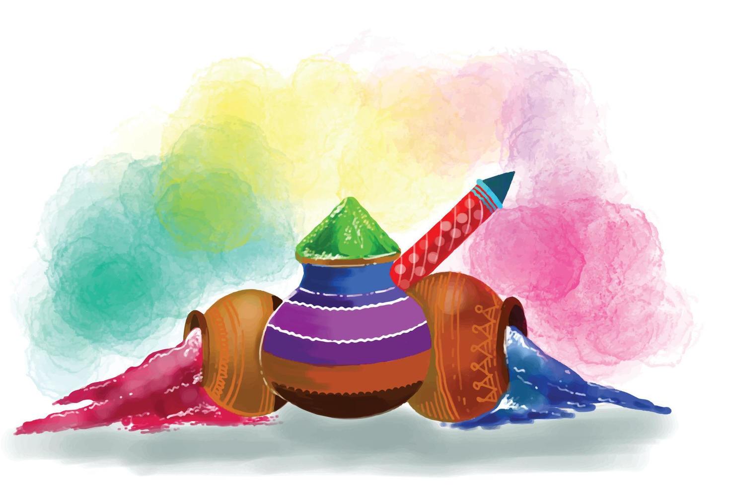 festival dei colori celebrazione felice carta holi sfondo vettore
