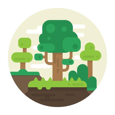 Illustrazione piatta con alberi vettore