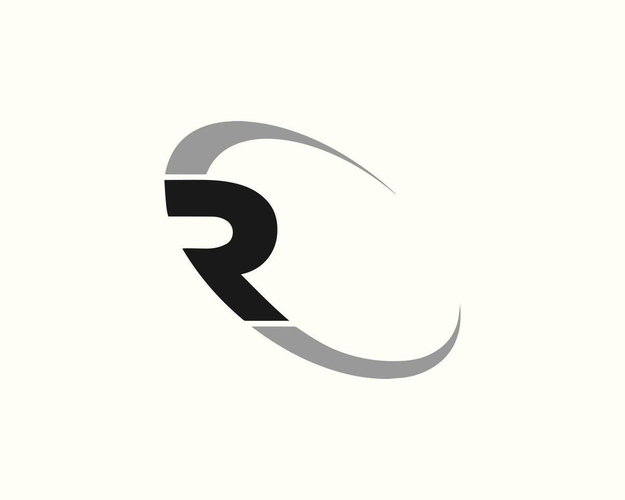 metà cerchio r lettera logo illustrazione modello vettore