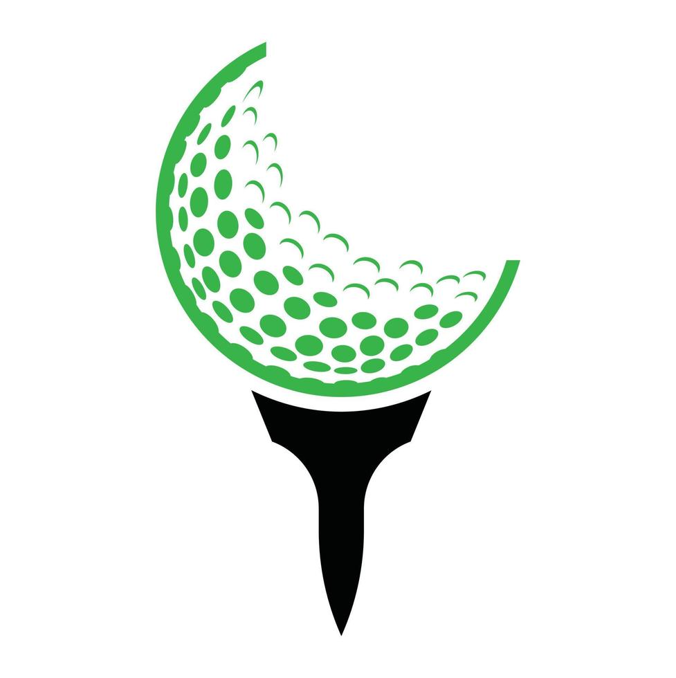 golf logo design modello vettore. golf palla su tee logo design icona. vettore