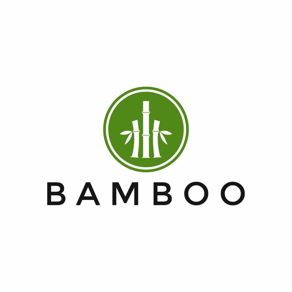 verde bambù cerchio logo design modello vettore