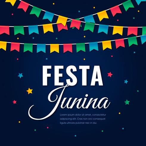 Cartolina d'auguri brasiliana Festa Junina vettore