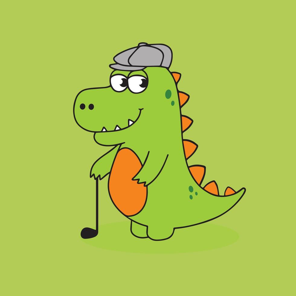 gratuito carino golf dino cartone animato personaggio vettore illustrazione