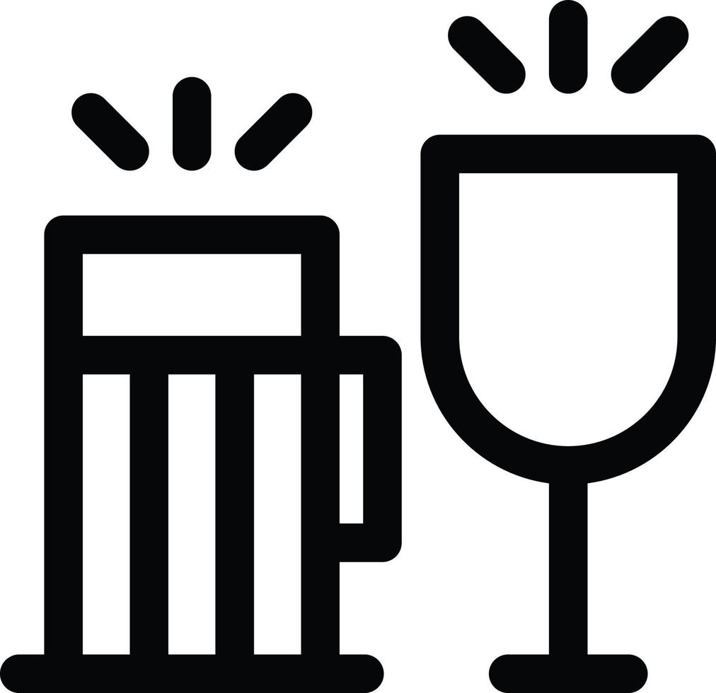 bicchiere bevanda celebrazione icona nel linea stile vettore