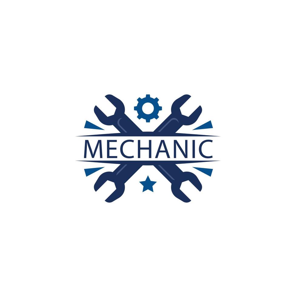 mano disegnato meccanico logo modello design vettore