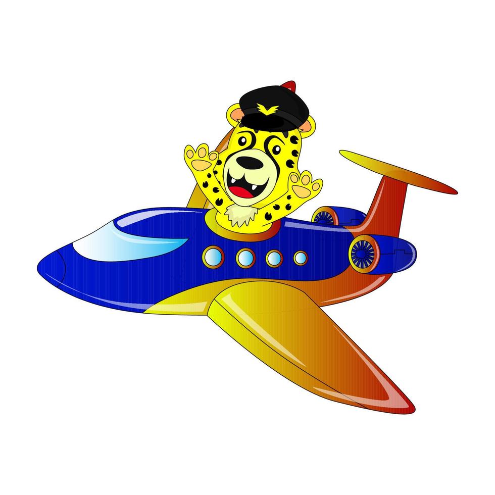 illustrazione di un' ghepardo su un aereo, vettore, eps10, modificabile vettore