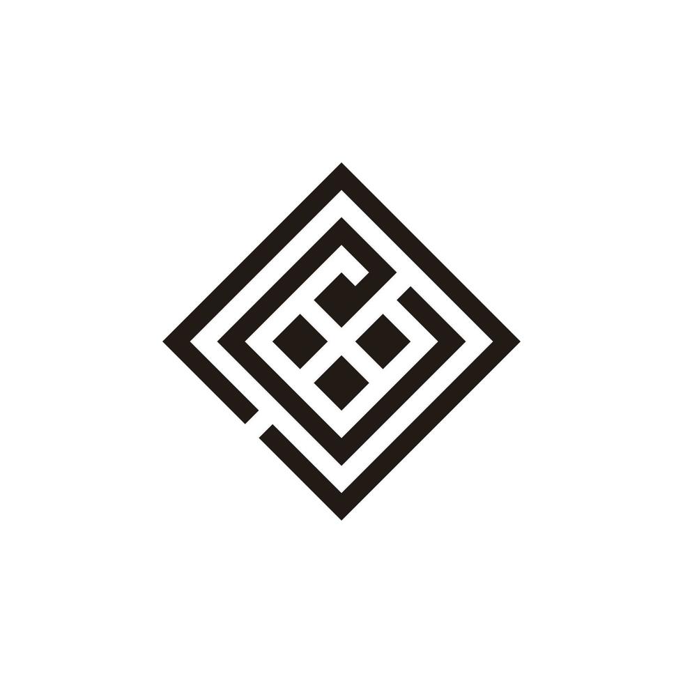 astratto lettera ec piazza Linee arte geometrico simbolo logo vettore