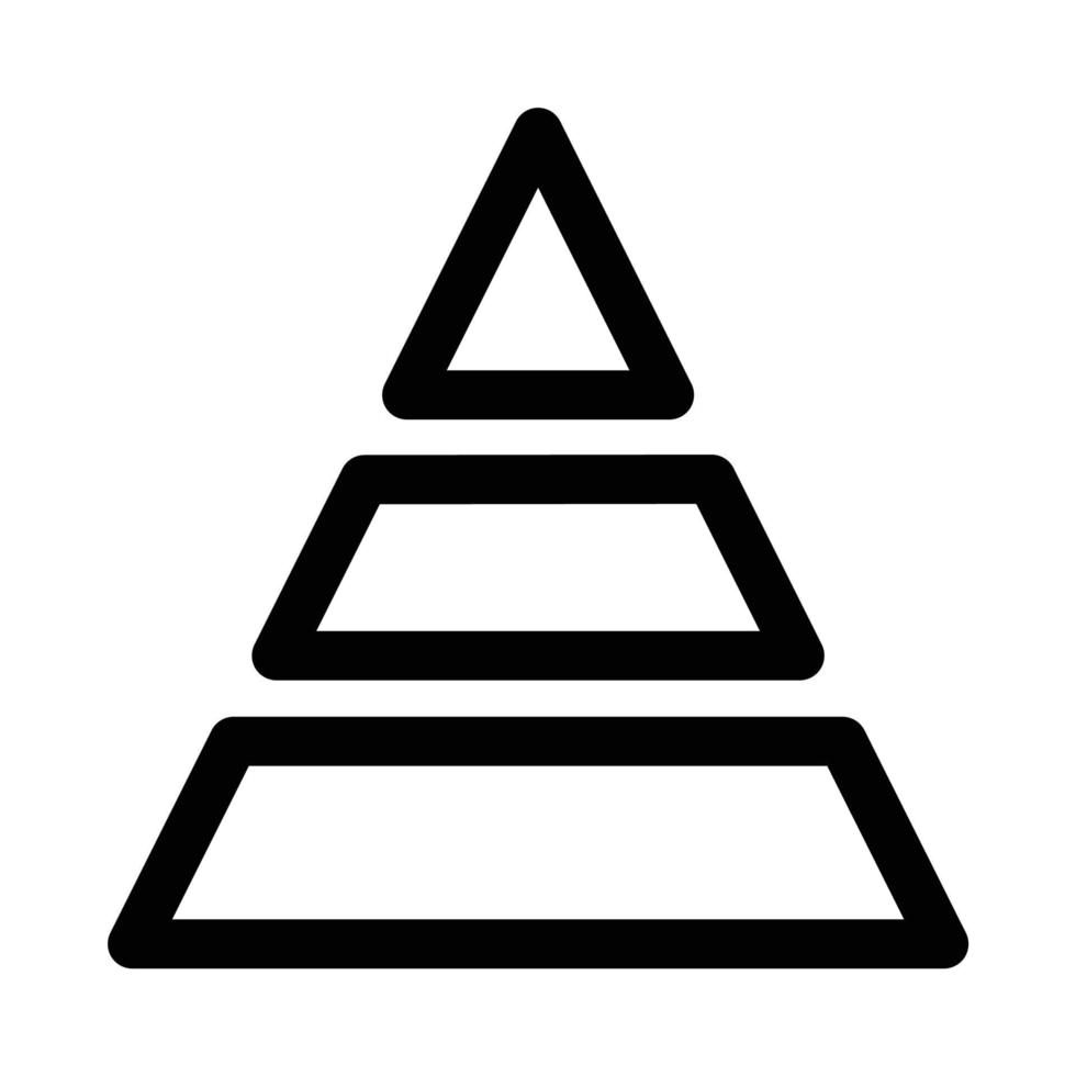 un' triangolare o a forma di piramide grafico icona per rappresentare dati vettore