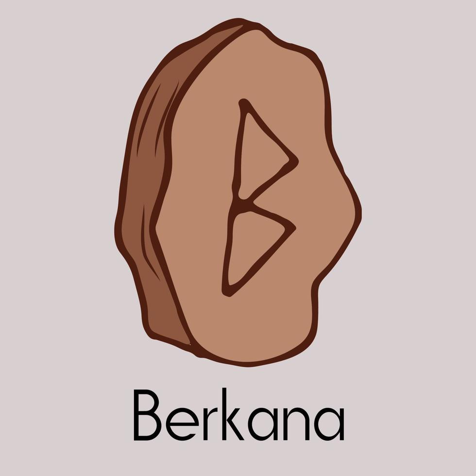 runa berkana. antico scandinavo rune. rune anziano futarka. Magia, cerimonie, religioso simboli. predizioni e amuleti. legna rune su un' bianca sfondo. vettore