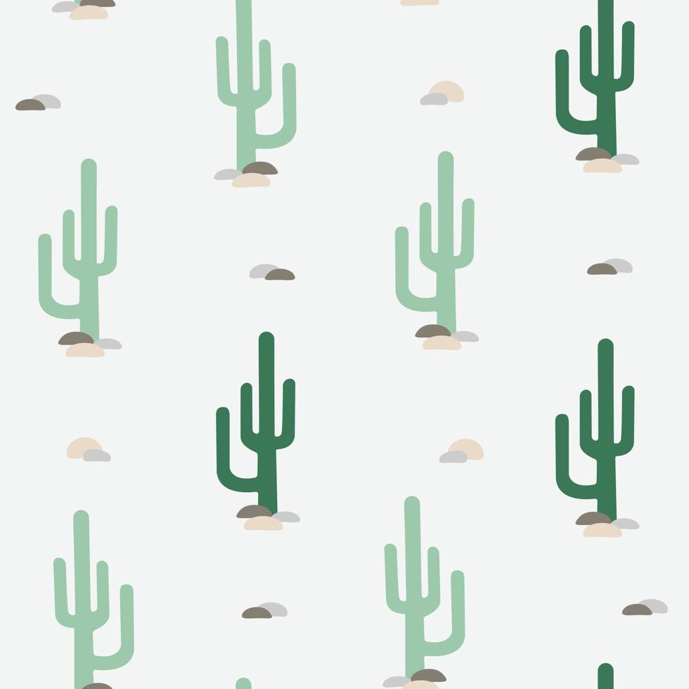 vettore senza soluzione di continuità modello con piatto cactus. luminosa ripetuto struttura con verde cactus. naturale mano disegno sfondo con deserto impianti.