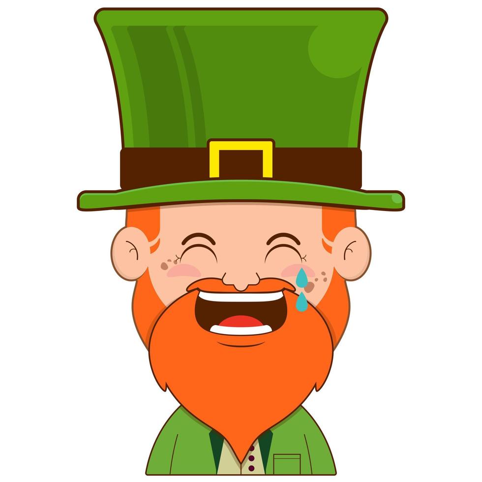elfo fata ridendo viso cartone animato carino per santo Patrick giorno vettore