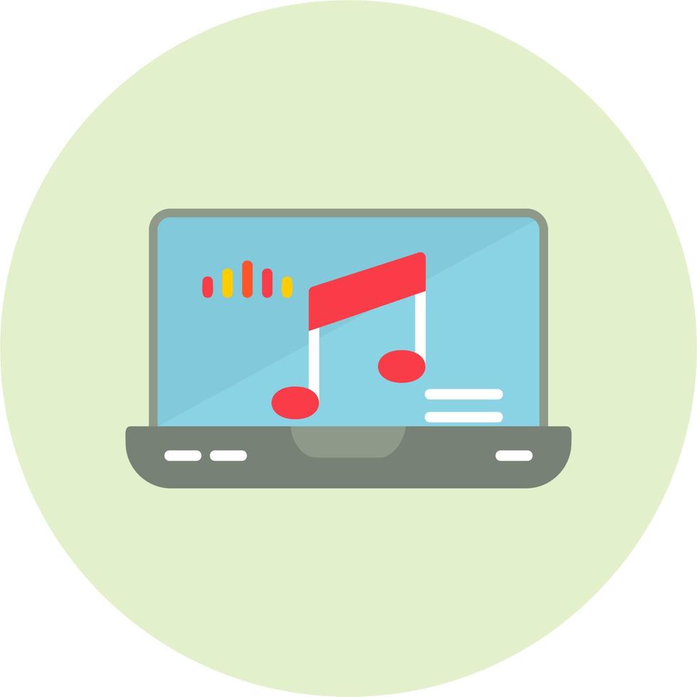 musica il computer portatile vettore icona