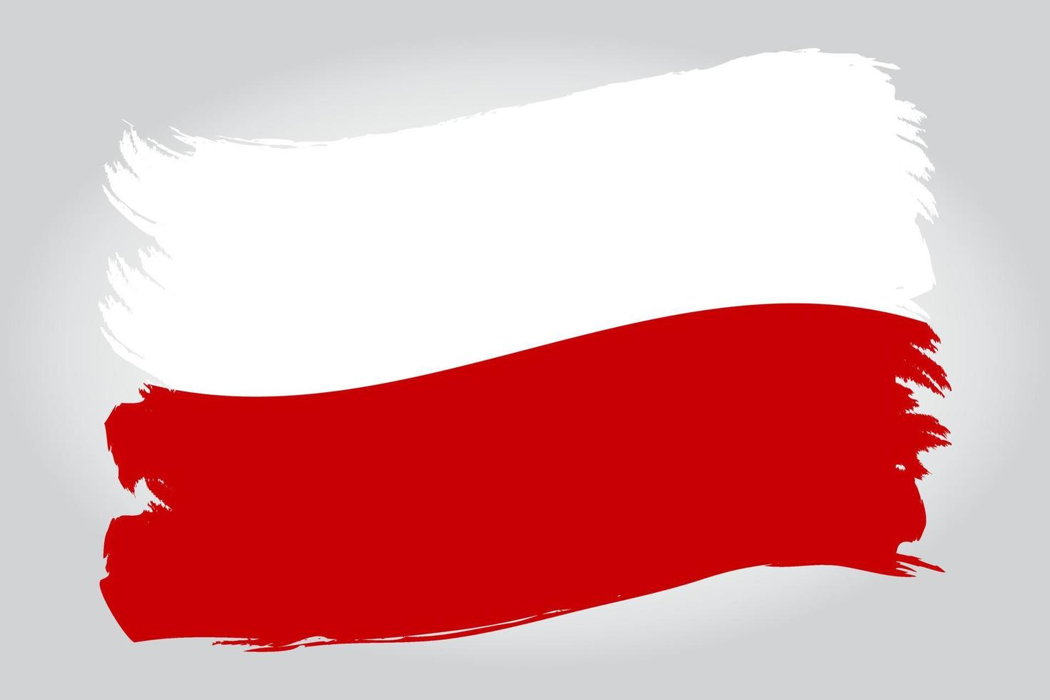 Polonia bandiera dipingere spazzola colpi isolato su bianca sfondo. vettore illustrazione