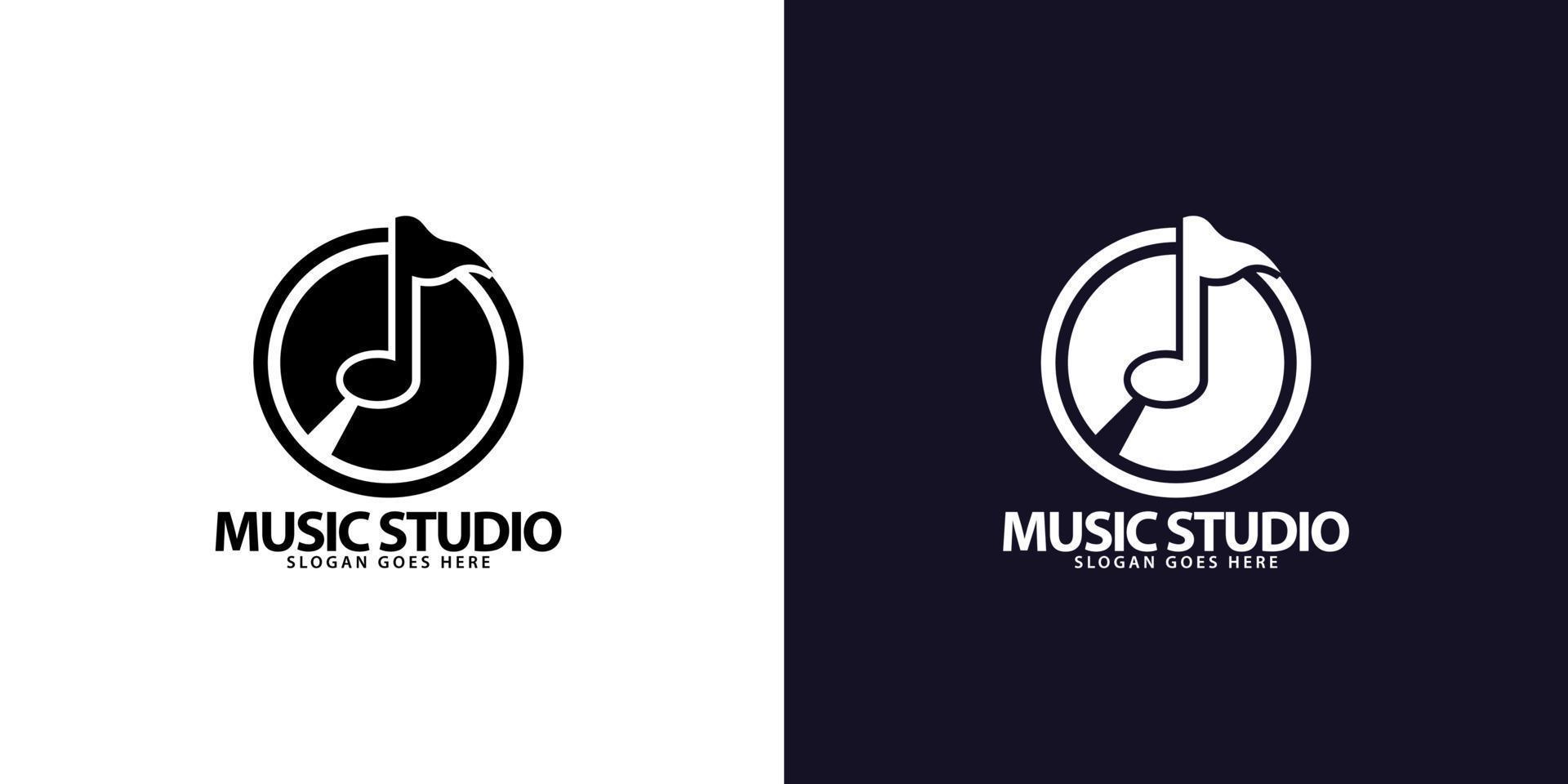 creativo musica studio logo moderno minimalista vettore